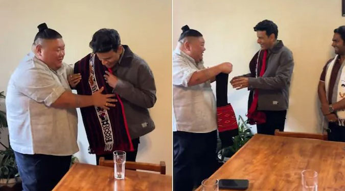 Manoj Bajpayee meets Nagaland tourism Minister with The family man team