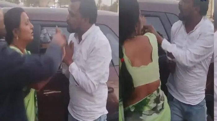 बैतूल में भीमसेना के प्रदेश प्रभारी पंकज अतुलकर को एक महिला ने सड़क किनारे चप्पल से पीटा और एसपी ऑफिस तक खींच ले गई