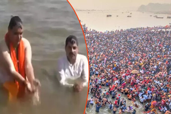 एमपी के सीएम मोहन यादव और राजस्थान के सीएम भजन लाल ने कुंभ में एक साथ डुबकी लगाई