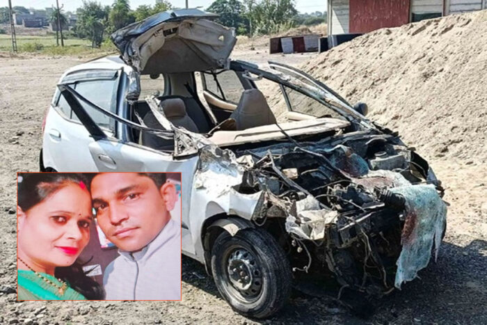 रतलाम जिले में शादी से लौट रहें दम्पति की कार खड़े ट्रक में घुसी, दोनों की मौत