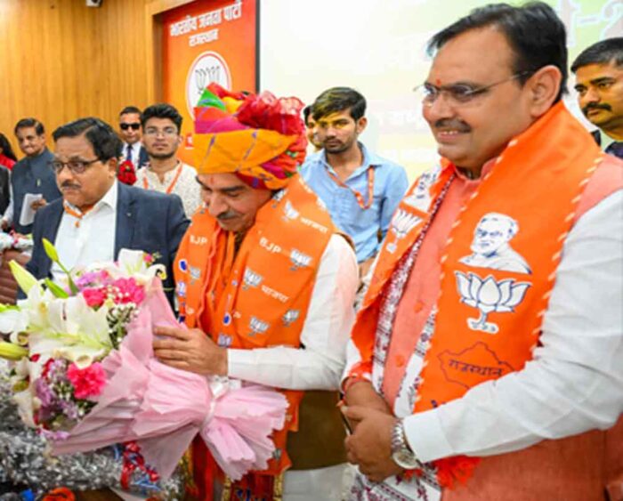 निर्वाचन कार्यक्रम में शामिल हुए सीएम भजनलाल, भाजपा के प्रदेशाध्यक्ष के लिए निर्विरोध मदन राठौड़ का चयन किया गया