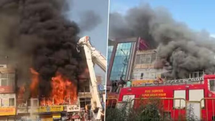 जयपुर के गोदाम में भीषण आग : दमकल की 30 से अधिक गाड़ियां मौजूद, लोगों को निकाला बाहर