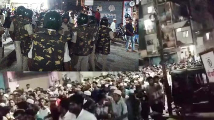 बुरहानपुर में आपत्तिजनक पोस्ट से शहर की शांति भंग होने का खतरा पैदा हो गया था, भड़के सैकड़ों लोग पहुंचे थाने