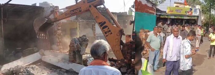 भिलाई में अवैध कब्जों पर चला निगम का बुलडोजर