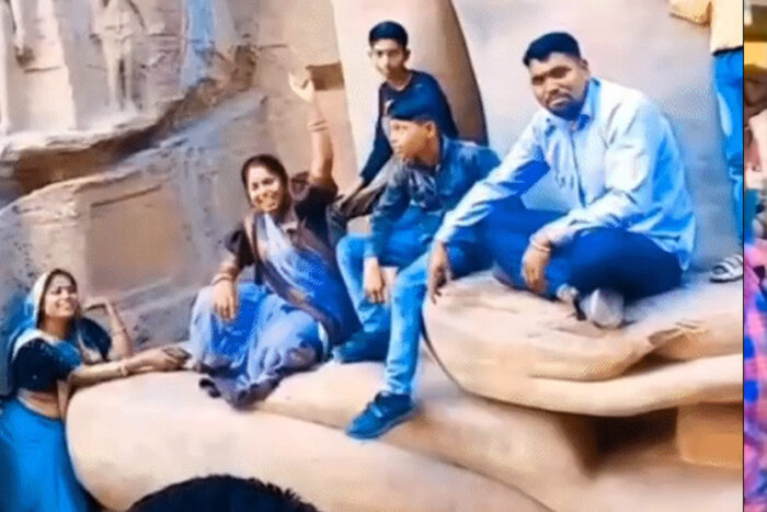 जैन तीर्थंकर की प्रतिमाओं पर बैठकर बनाई थी रील, अब हुआ मामला दर्ज