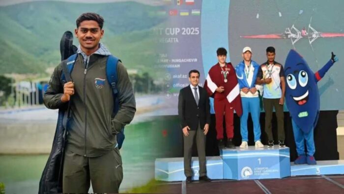 कयाकिंग कैनोइंग की जूनियर कैटागरी में भिण्ड के अभिषेक ने देश का परचम लहराते हुए कांस्य पदक अर्जित किया
