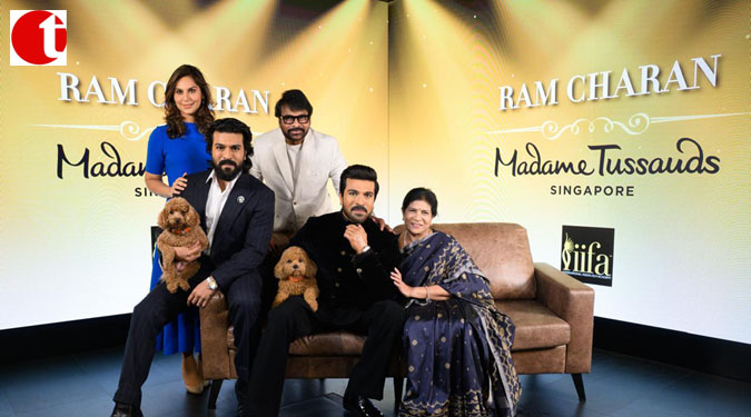 GLOBAL SUPERSTAR RAM CHARAN UNVEILS WORLD’S FIRST WAX FIGURE AT MADAME TUSSAUDS SINGAPORE – JOINED BY HIS BELOVED DOG RHYME