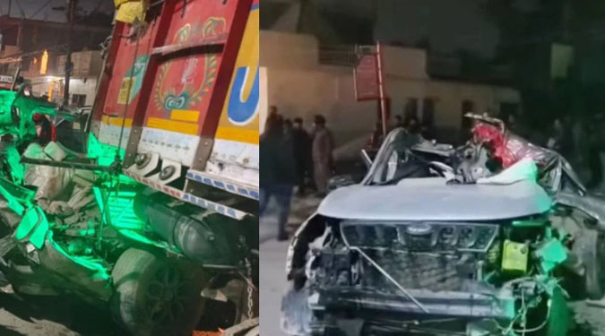 हरिद्वार मार्ग पर खड़े ट्रक से टकराई तेज रफ्तार कार, चार की मौत