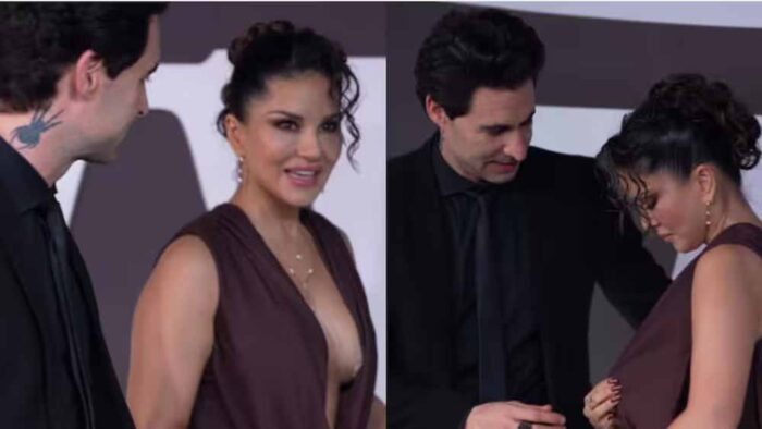 सनी लियोनी का मज़ेदार हादसा, पति ने किया समय रहते बचाव