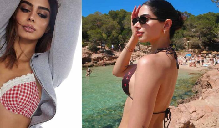 खुशी कपूर का स्टाइल: बिकिनी टॉप और अनबटन जींस में फैंस के दिलों पर मारी धड़कन