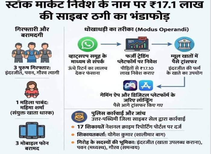 फर्जी इन्वेस्टमेंट स्कीम से 17 लाख की चपत, दिल्ली साइबर सेल ने तीन आरोपियों को दबोचा
