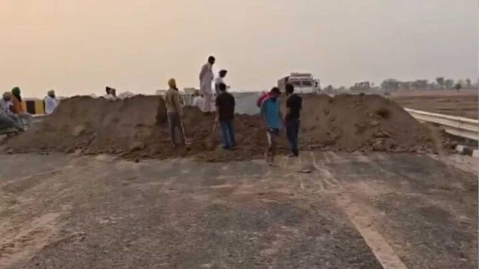 मिट्टी डालकर एक्सप्रेसवे रोका गया, पटियाला में NHAI ने तुरंत खुलवाया दिल्ली-कटरा मार्ग
