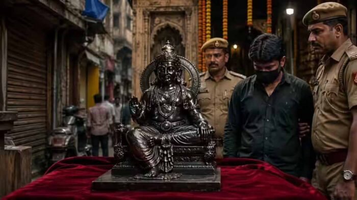 भक्तों की मेहनत से मिली शनिदेव की मूर्ति, अंगूरी बाग से पुलिस ने की बरामदगी