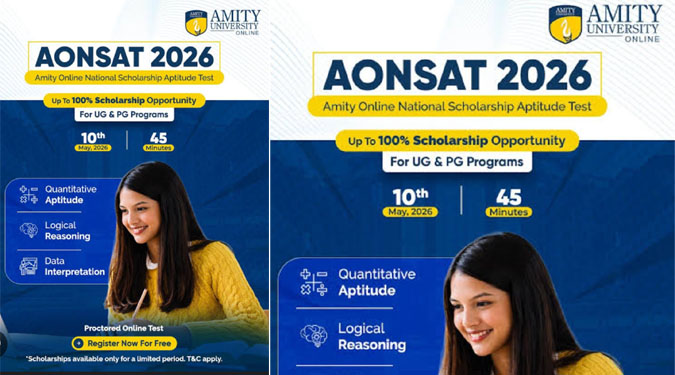 Amity University Online Unveils “AONSAT 2026” - Opens New Scholarship Pathways in Online Higher Education