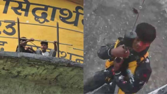 हेलीकॉप्टर से एयरलिफ्ट कर सुरक्षित निकाले गए 2 बच्चे, दलदली जमीन और टूटी सीढ़ी ने बढ़ाईं मुश्किलें