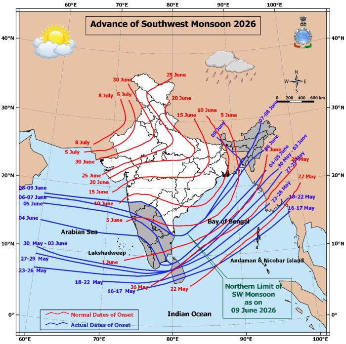 पश्चिमी घाट पर मॉनसून की अच्छी रफ्तार, कई राज्यों में भारी वर्षा का Alert
