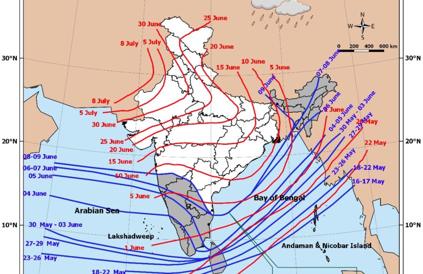 पश्चिमी घाट पर मॉनसून की अच्छी रफ्तार, कई राज्यों में भारी वर्षा का Alert