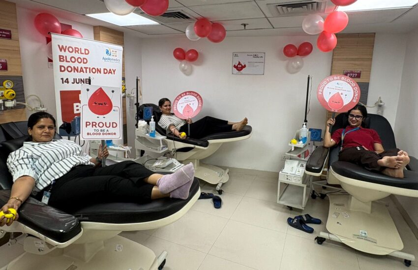 Blood Donation Camp Organized at Apollomedics Hospital on World Blood Donor Day