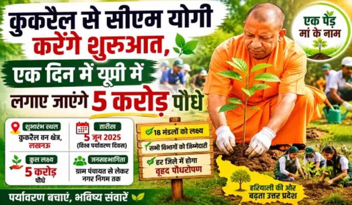 विश्व पर्यावरण दिवस (5 जून) पर कुकरैल में होगा वृहद पौधरोपण, मुख्यमंत्री योगी आदित्यनाथ करेंगे शुभारंभ