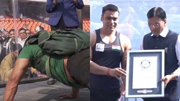 ‘पुश-अप मैन’ रोहताश चौधरी ने तोड़ा विश्व रिकॉर्ड, खेल मंत्री ने किया सम्मानित