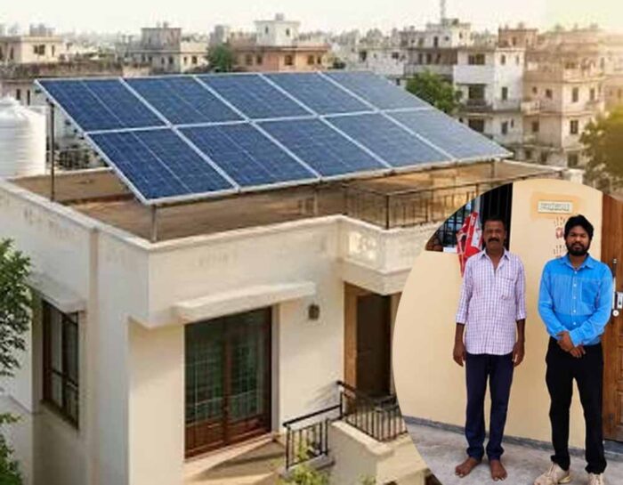 3 किलोवाट सोलर रूफटॉप प्लांट से पूरन दास का 5000 से घटकर 1000 हुआ बिजली बिल